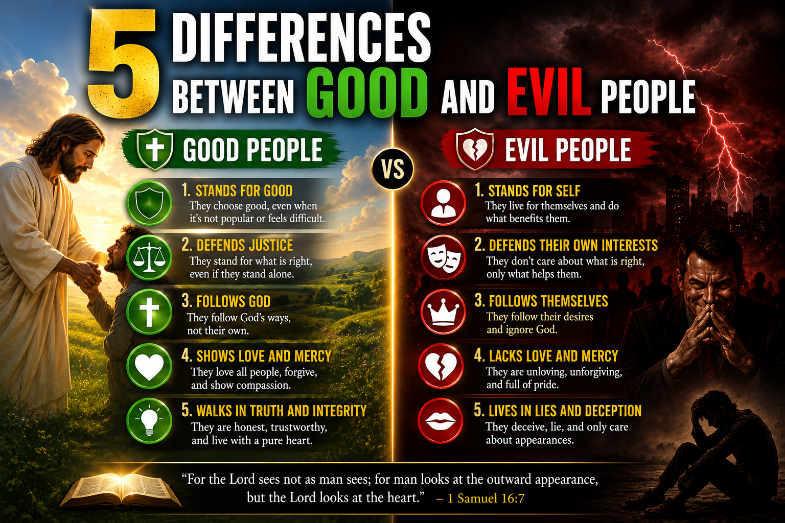 5 Differences Between Good Men and Evil Men in the Bible