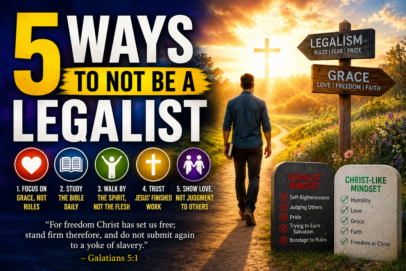 5 Ways How to Not Be a Legalist — Bible Verse Study Scripture KJV