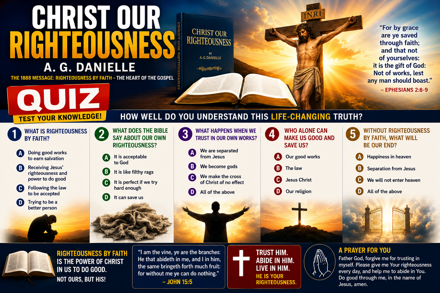 Christ Our Righteousness: A. G. Daniells Bible Study Quiz (Question & Answer)