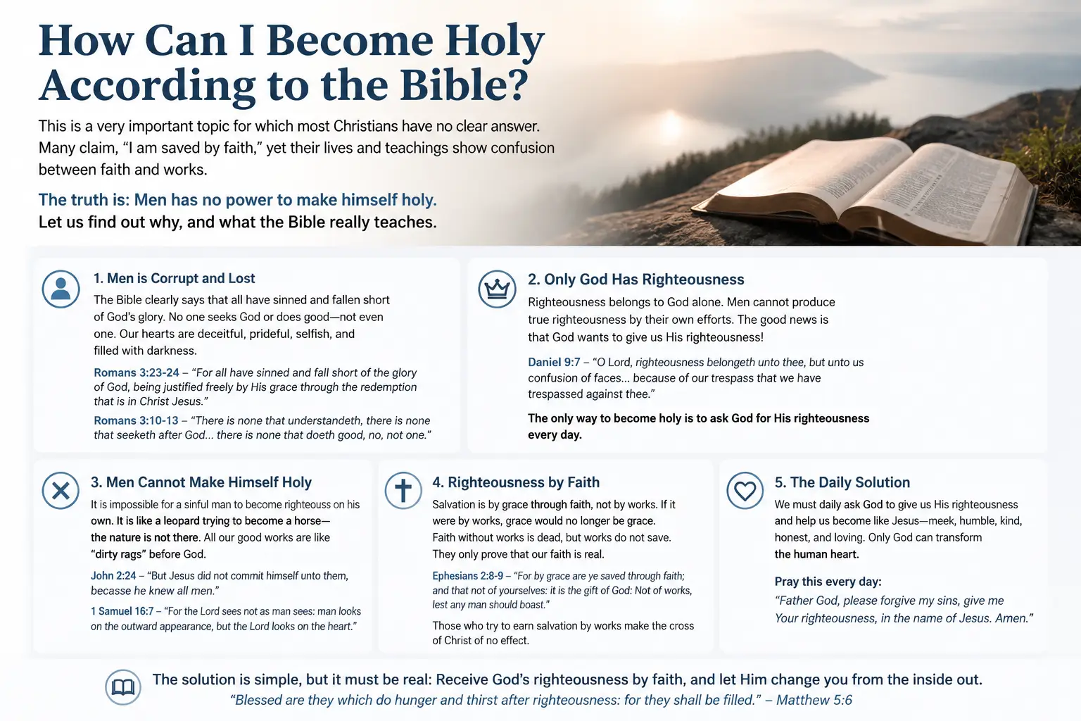 How can i become holy ?