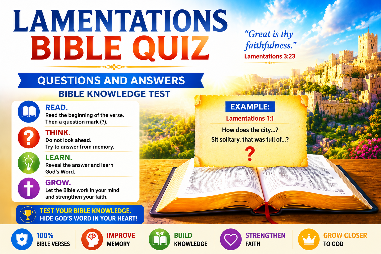 Lamentations Bible Quiz: Questions and Answers Bible Knowledge Test