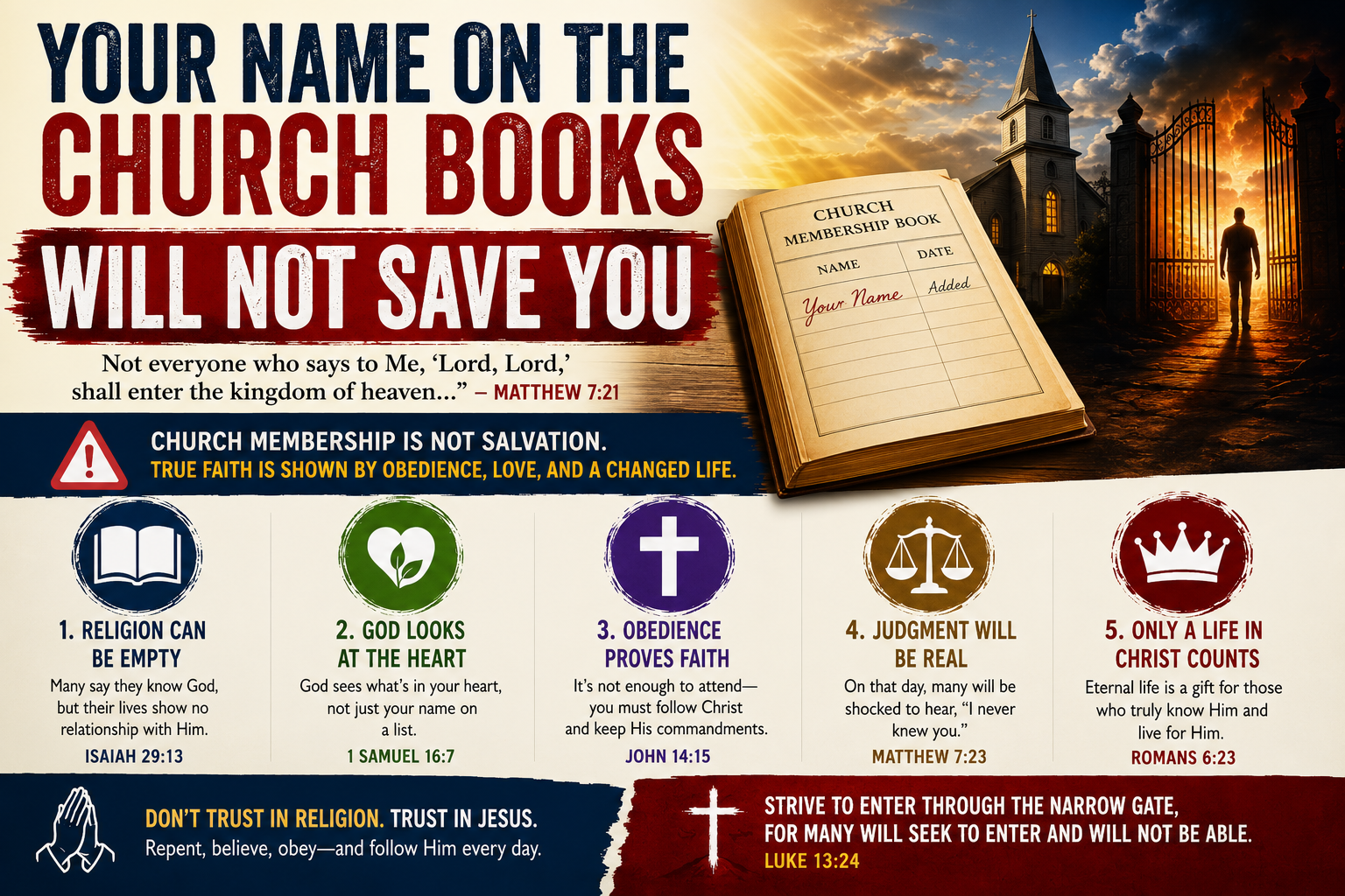 Why Having Your Name on the Church Books Won’t Save You — 5 Sobering Bible Truths