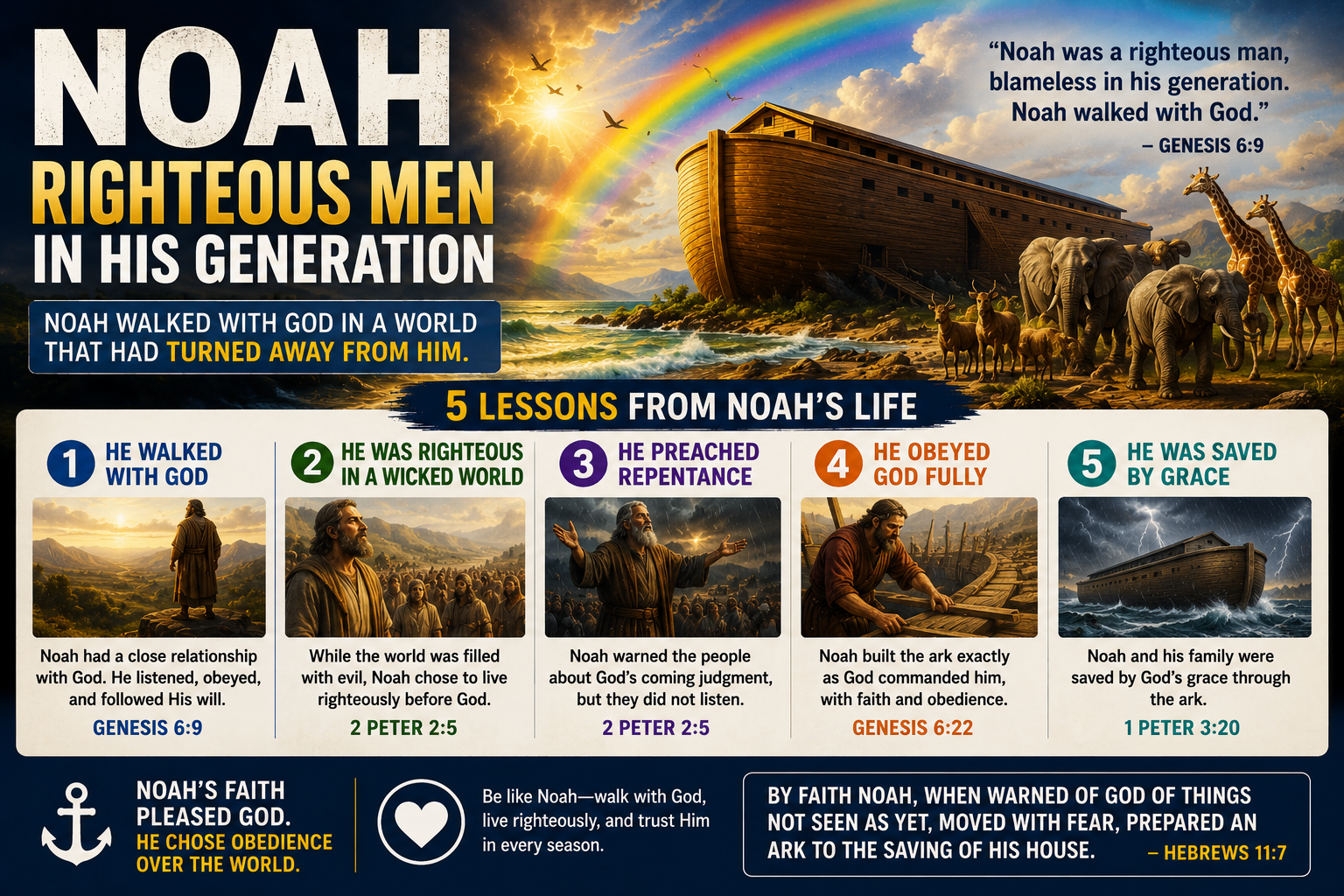 Why Noah Was Called Righteous: 5 Bible Lessons for Today’s Wicked Generation